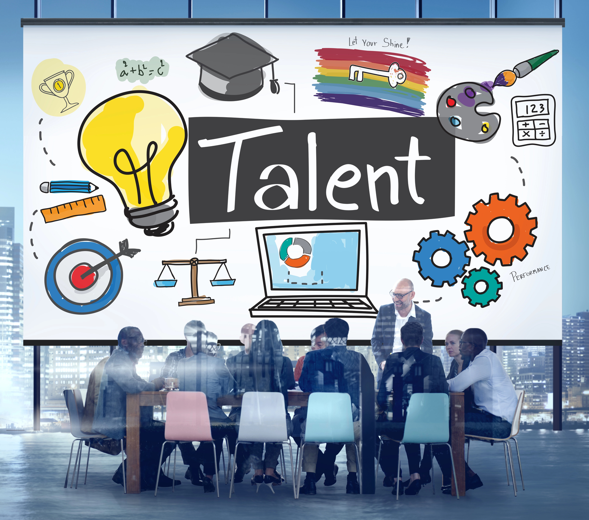 3. EB-1 Permanent Resident Petitions The word Talent surrounded by clip art representing ideas by teh group surrounding a table showing EB-1 Permanent Resident Petitions